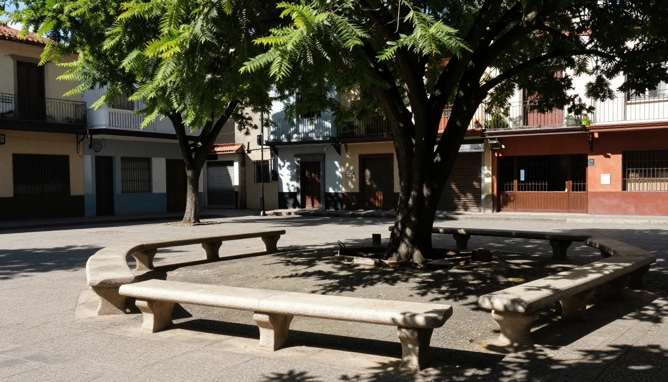 Pared soleada con carpetas de trámites previsionales sobre mesa de madera