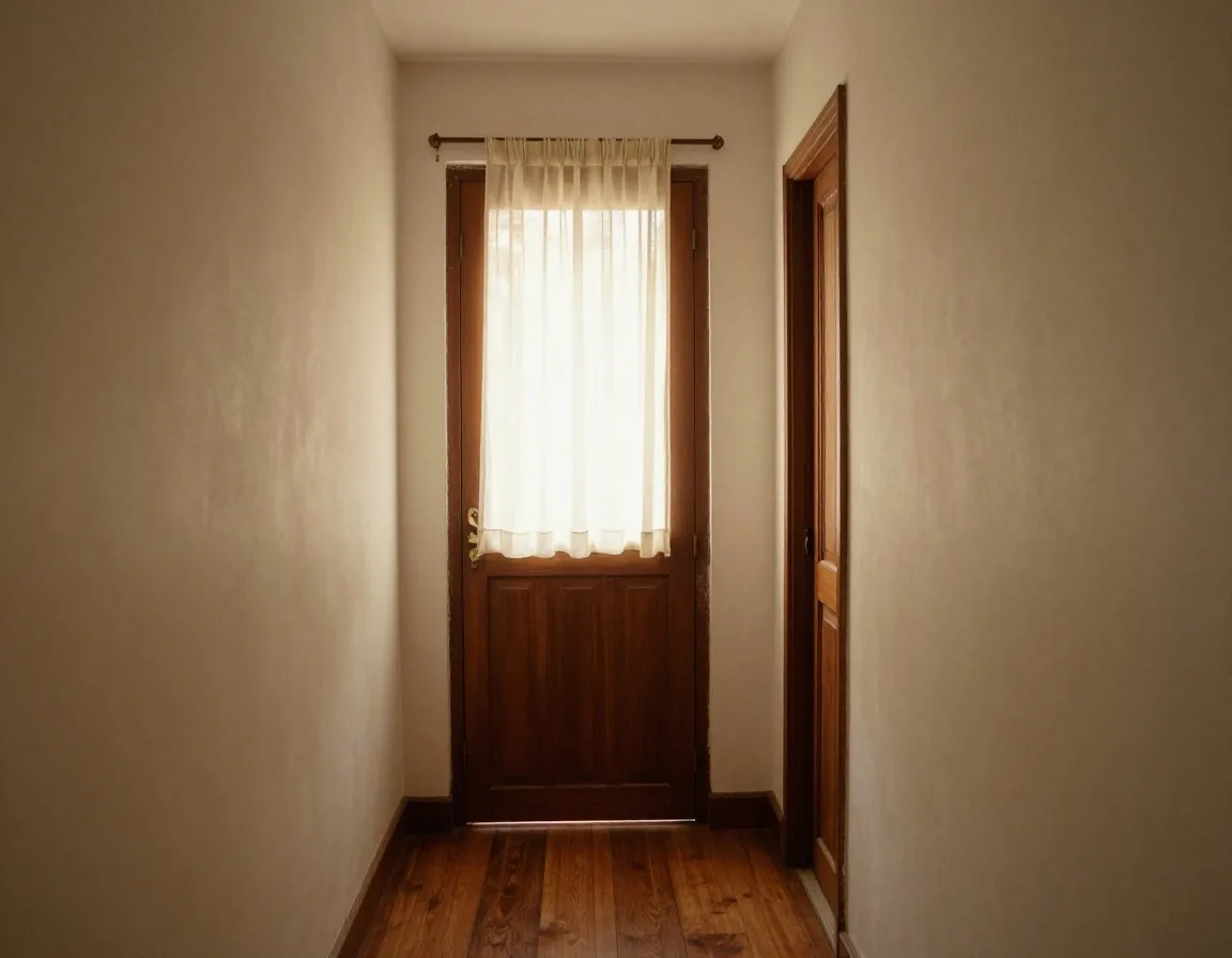 Manos que sostienen un sobre de papel sobre una mesa de madera