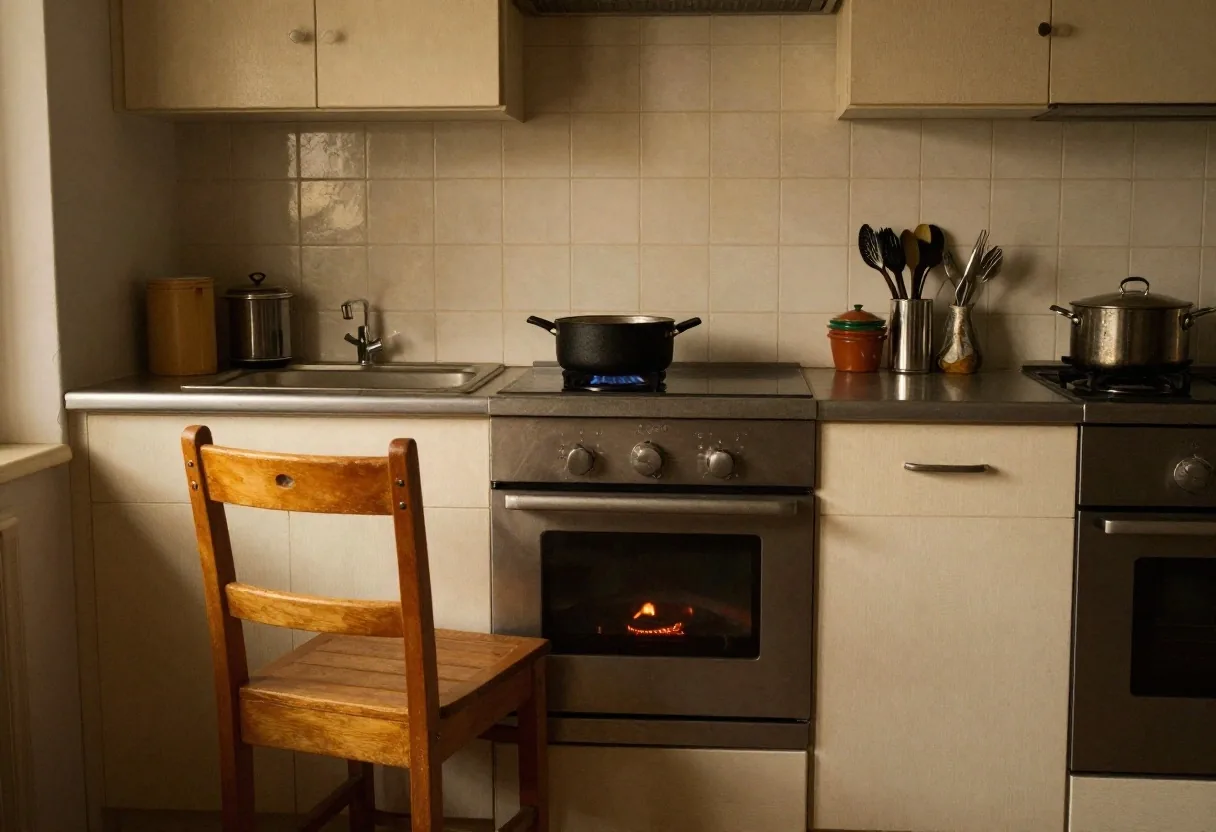 Cocinera en su cocina en Bariloche mientras repasa sus años de aportes